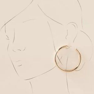 NEW~ Anthropologie Bliss Hoop Earrings / Gold
